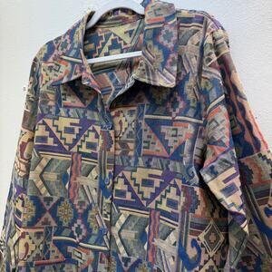 Vintage Southwestern Style Patterned Blazer 80s Retro Graphic Spring Summer
